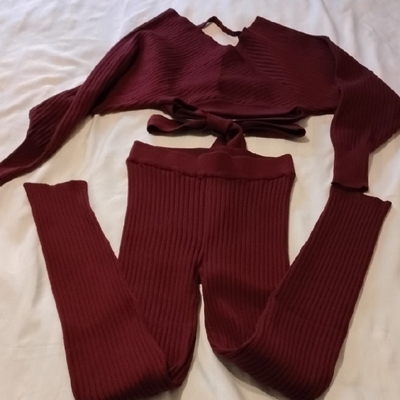 Fashion Nova Other - Fashion Nova Hold Me Closer Sweater Legging Set - Burgundy, Size: XS